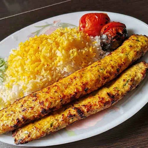 چلو کباب کوبیده مرغ